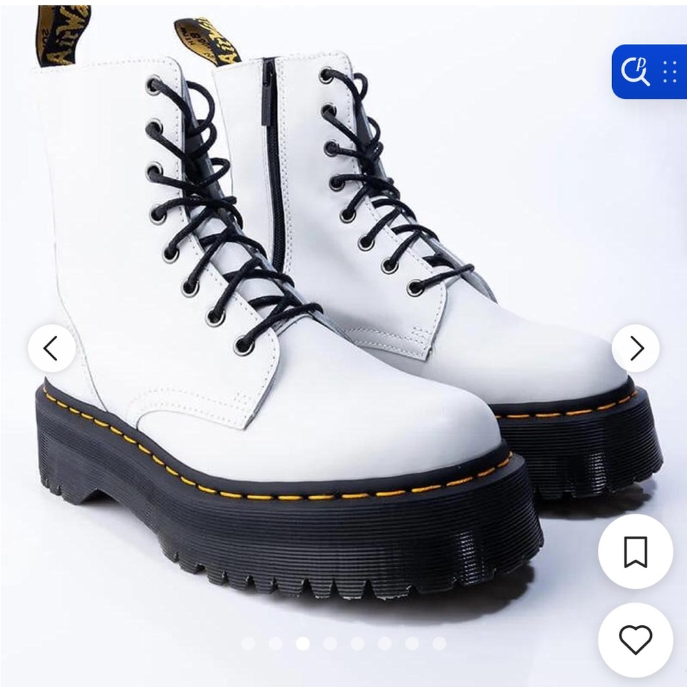 Dr. Martens Jadon Platform Quad Retro White Smooth Leather